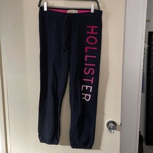 Hollister Dark Navy Draw String Waist Soft Fleecey Sweatpants with Elastic Hems